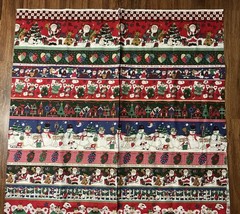 1994 Fabric Traditions Christmas Border #5321 2 Yds X 44in Santa Snowman Angels