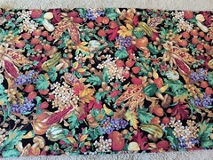 Concord Fall Harvest Print Fabric Cotton Tablecloth 41″ X 80″ edges hemmed