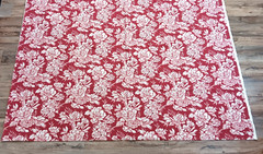 Eddie Bauer Fabric Floral Maroon Red Cream 2+ Yards Upholstery Material 98″x59″