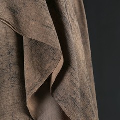 Brown Coffee Colored Distressed Texture Cotton Linen Retro Clothing Fabric