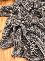 Black White Linen Blended Unique Fabric By 2 Meters, Natural Sewing Fabrics.