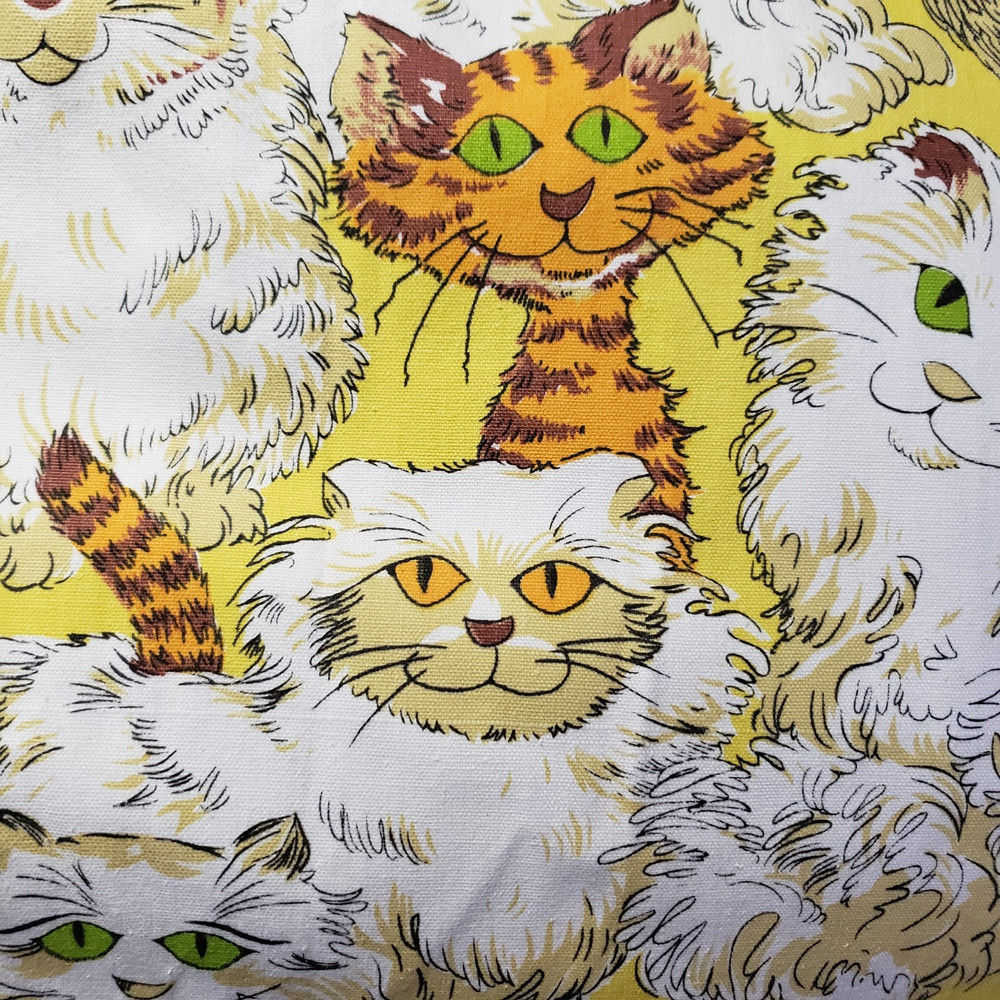 House ‘n Home Fabrics Cat Mouse Sewing Vintage 5yds 14″x 45 ” Crafts Home Decor
