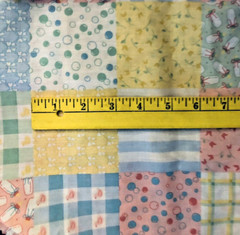 VTG Juvenile Baby Child Cheater Quilt Pastels Bubbles Checks Bottles Bows BTFE