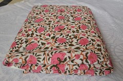 Hand Block Floral Print 100%Cotton 4 Yard Fabric NO TARRIF CHARGES 100%✅ZK_163*