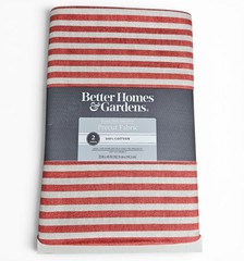 Red White Striped Cotton Twill Fabric Precut 2yd x 45in Patriotic Flag Crafts