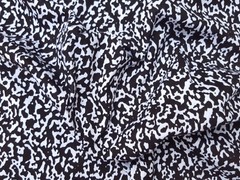 Compact Cotton 1×1 Rib Knit Fabric by the Yard Black White Camouflage Print #AA
