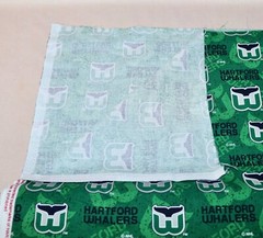Hartford Whalers ~ Logo On Logo Pattern NHL Cotton Fabric 1/4 Yard 9” X 44”