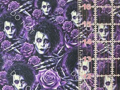 Custom 100% Cotton Woven Fabric Edward Scissorhands Roses By The 1/4 Yard 9×56