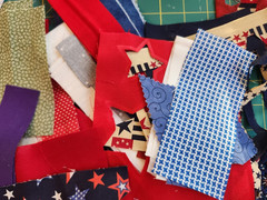 Fabric lot 1 Pound Pieces Remnants Scraps Quilting Craft Small Swatches