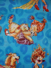 BTHY 2009 VTG FANCY NANCY Blue Leopard Cotton Quilting Fabric 18″x 43″