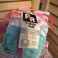 Two Cotto Flannel Pink And Light Green Jelly Rolls 2.5 X 42” 20 Strip Rolls