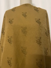 All Cotton Damask Mustard Gold Textured Floral Rose Fabric 1 Yard 16″ Long 48″ W