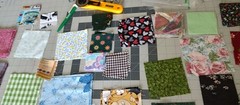 Lot of 120 cut squares for quilting / Crafts 4″x4″ and 2″x2″