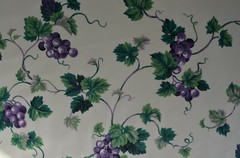 30+ Yds Avail/ Vintage Medium Weight Twill/ 100% Cotton/ Grapes, Leaves, Vin