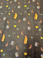 After School Adventures Bus Kite Cat 1 yard 100% Cotton Fabric Free Ship SBB3