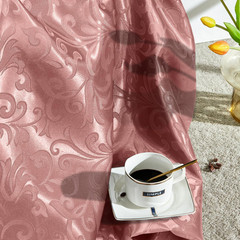 Damask Jacquard Satin Fabric by the Yard, 60 Inch Wide Rose Gold Satin Fabric…