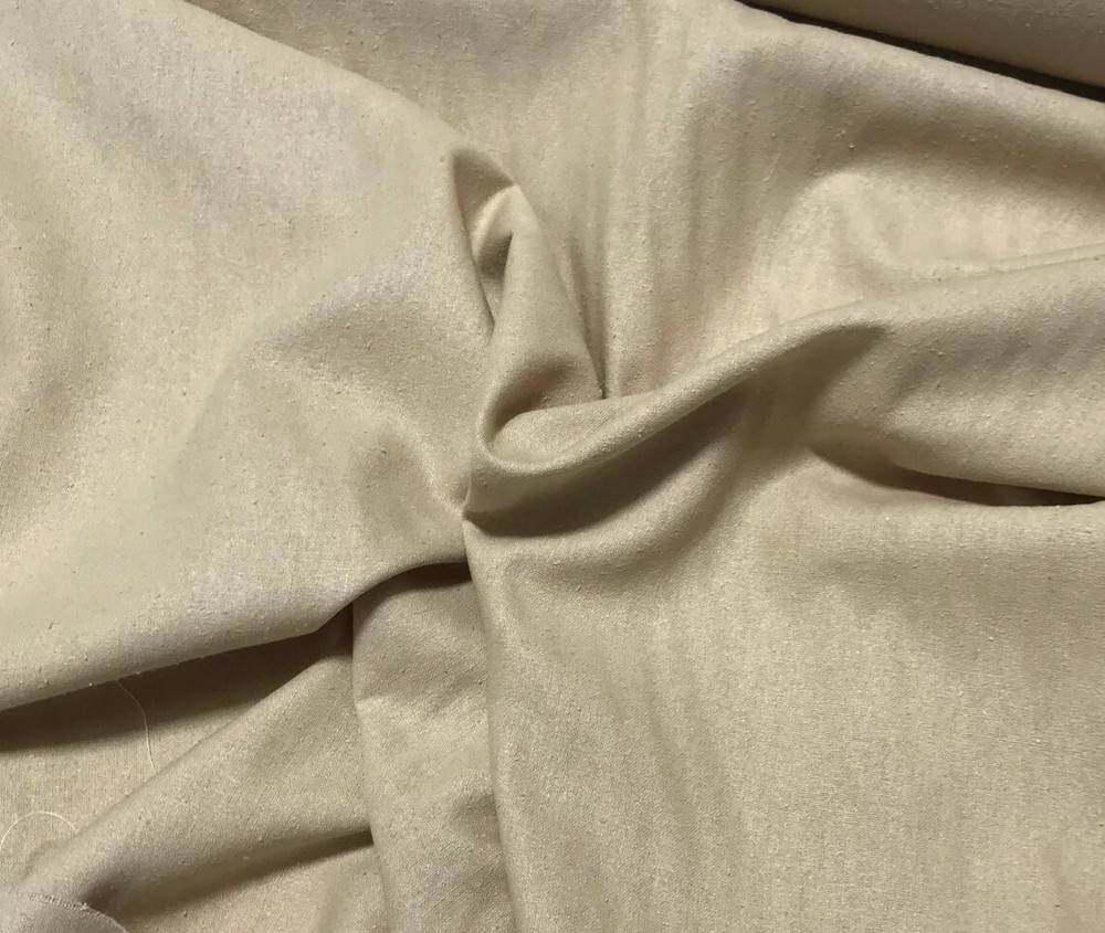 BEIGE Sand Raw Silk NOIL Fabric