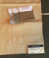 B BERGER Houndstooth in Celadon/Bisque 13″ – 26 1/4″ Woven Fabric Samples