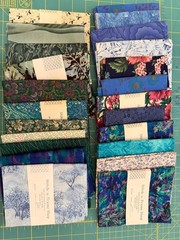 23 Fat Quarter Bundle fabric cotton quilt quilting blue green turquoise