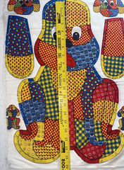 VINTAGE 70s Patchwork Puppy Dog By Spring Mills Pillow Stuffed Doll Cut and Sew