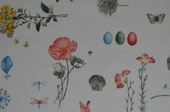 40+ YARDS / 100% COTTON / VINTAGE /BOTANICAL / 56″ WIDE / WHITE BACKGROUND