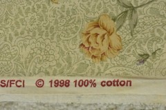 By 1/2 Yd, Vintage, Olive Gold & Lavender Floral Cotton, Classic Cottons, B1581