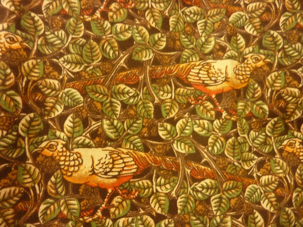 SPRINGS INDUSTRY PHEASANT HOLLOW FABRIC REMNANT 2 PIECES EACH 44” W X 39” L