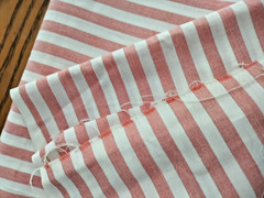 FABRIC REMNANTS LIGHT WEIGHT PINK STRIPE COTTON 2-1/2 YDS X 44″