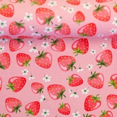 Preorder 1m x 1.50m Cotton Jersey Melody Strawberry Sprinkles Dress Fabric