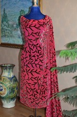 3.3 yd/ Vintage Mulberry Silk velvet Devore fabric Luxury Uzbek Oriental cloth