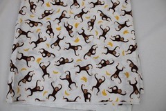1 YARD SEVENBERRY MONKEY COTTON FABRIC~BANANAS~BROWN~45″WIDE~WHITE BACKGROUND