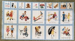 Dick and Jane Michael Miller Fabric Panel, 23” X 44”, OOP