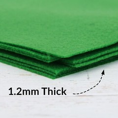 Premium Felt Sheets 10 Pack – 12″ x 12″ – Green – Soft Wool-Like 1.2mm