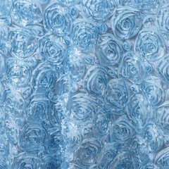 Paige LIGHT BLUE 3D Floral Polyester Satin Rosette Fabric by the Yard – 10028