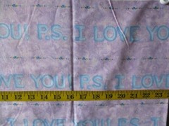 VTG Henry Glass Peter Pan Fabrics P.S. I Love You Cotton Fabric 1 yd +8″ x 42″