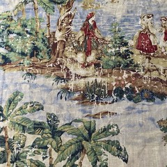 Renaissance Bosporus Tropical Toile Fabric Linen Blend 5th Avenue Designs 2.3 Yd