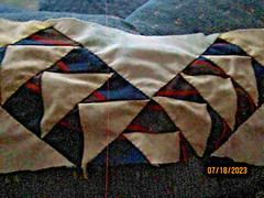 Vintage 24 in. x 6 in. multi-color quilt piece – 50-60 years old!