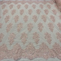 Bridal Sequin Lace Floral Embroidery Polyester Mesh 51 Inch Wide Fabric