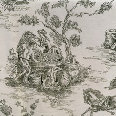 Waverly Toile Upholstery Fabric Forest Green Color ‘Four Seasons’ 46in x 49in