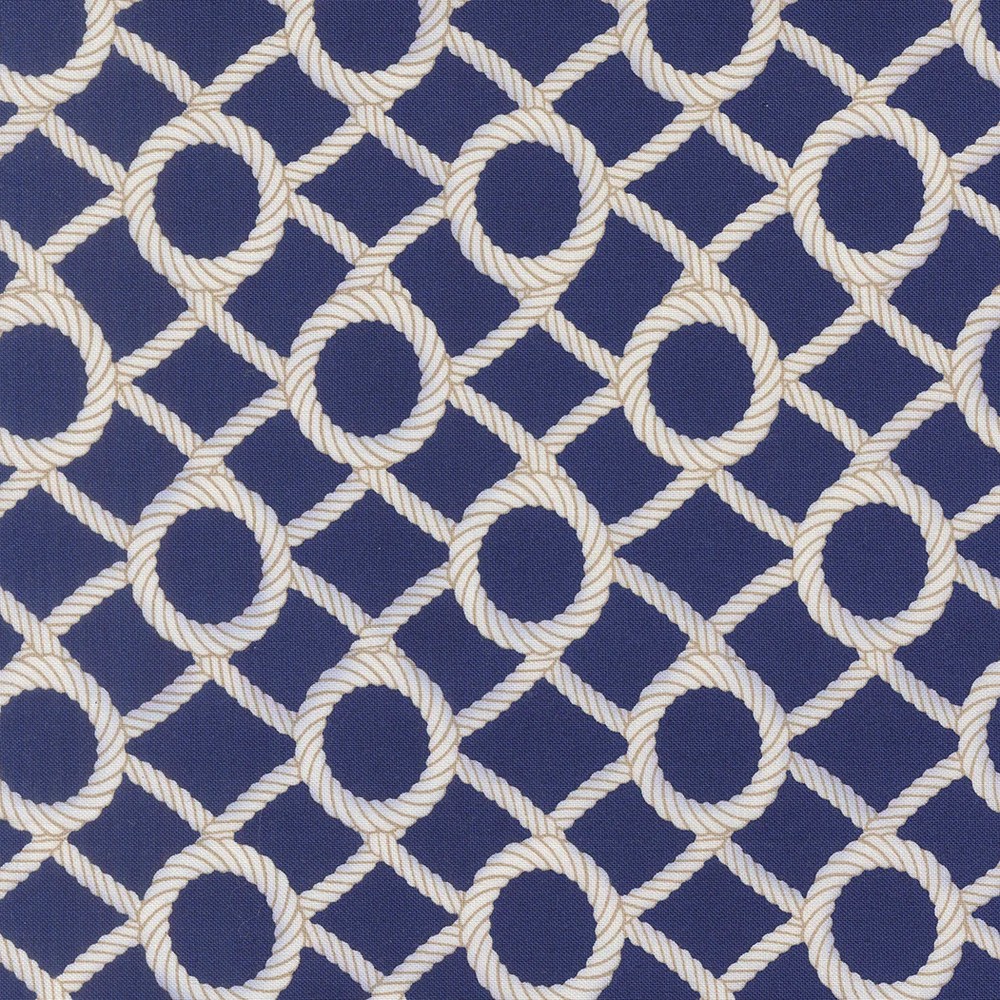 MODA – Reef by Kate Spain – Rope Net Novelty Nautical – Dusk 1/4yd