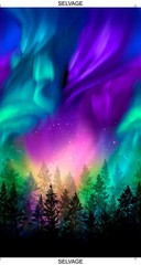 Trees Aurora Borealis Fabric Cotton Timeless Treasures C8456 23.5″X44″ Panel
