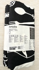 Ikea PIPDÅN Black & White Culinary Food Pre-Cut Fabric 59″x118″ (006.081.64) NEW