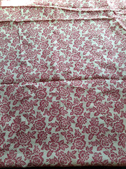 Pink Roses Floral Fabric Remnant 58×80 Shabby Chic Cottagecore Sewing Craft