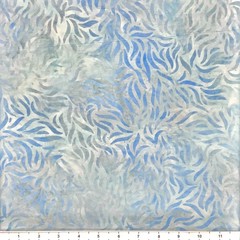 1 Yard Cut of Lunn Fabric Tossed Flames Batik 100% Cotton 3234 Spa Blue Grey