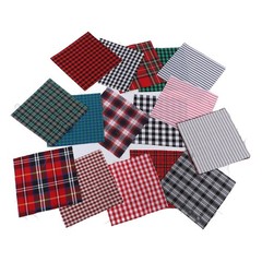 20pcs Plaid Fabric Rich Bright Colors Soft Breathable For DIY Projects Cotton Fa