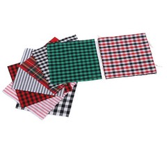 20pcs Plaid Fabric Rich Bright Colors Soft Breathable For DIY Projects Cotton Fa