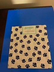 BRAND NEW CREATE IT 100% COTTON PAW PRINT PRECUT SEWING AND CRAFT FABRIC 18″X21