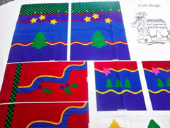 Dreamspinners VIP Cranston Christmas THREE REUSABLE Fabric GIFT BAGS Panel