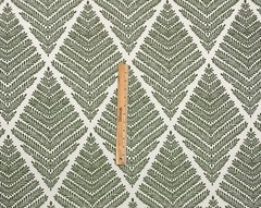 BALLARD DESIGNS EMMELINE IVY GREEN GEO CRYPTON PERFORMANCE FABRIC BY YARD 55″W