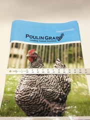 Empty Chicken Feed Woven Plastic Bag Sack Poulin Grain Crafts Art Repurpose